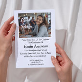 Simple Photo 'Grad Party ' Calligraphy Personalize カード
