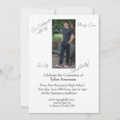 Simple Photo Grad Party Invitation Personalize カード (裏面)