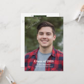 Simple Photo Grad Party Invitation Personalize カード (正面/裏面インサイチュ)