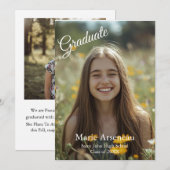  Simple Photo 'Graduate Announcement' Personalize シーズンカード (正面/裏面)