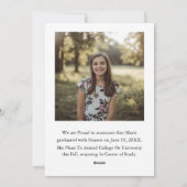  Simple Photo 'Graduate Announcement' Personalize シーズンカード (裏面)