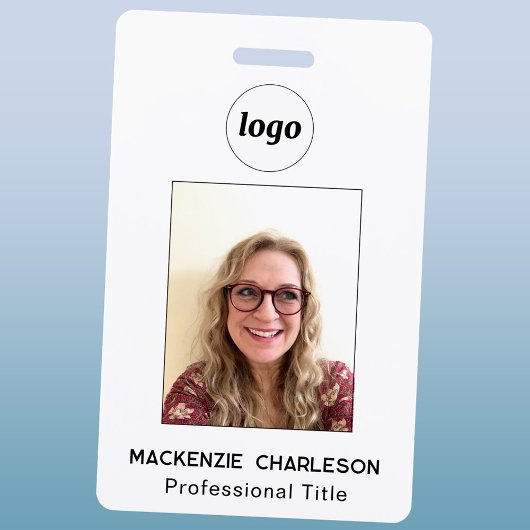 Simple Photo ID Business Nametag バッジ