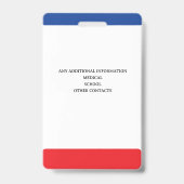 Simple Photo Identification Emergency Child ID バッジ (裏面)