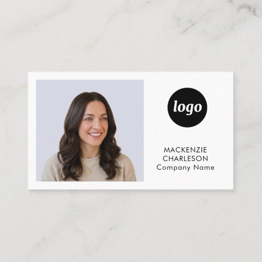 Simple Photo Logo Text QR Code 名刺 (裏面)