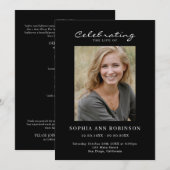 Simple Photo Memorial Order Of Service Black プログラム (正面/裏面)