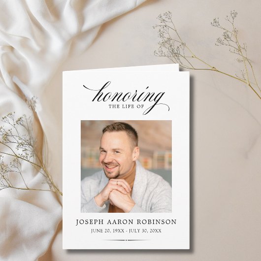 Simple Photo Memorial Order of Service Program  カード