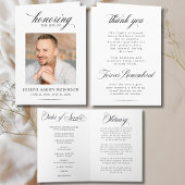 Simple Photo Memorial Order of Service Program  カード