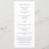 Simple Photo Memorial Order Of Service Program プログラム (裏面)