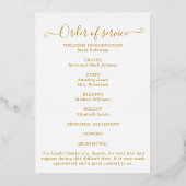 Simple Photo Memorial Order Of Service Program 箔招待状 (裏面)