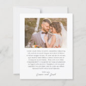 Simple Photo Modern Budget Wedding Thank You Card (裏面)