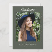 Simple photo modern graduation dinner 招待状 (正面)