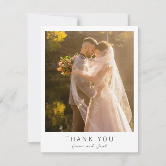 Simple Photo Modern Wedding サンキューカード (正面)