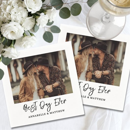 Simple Photo Modern Wedding スタンダードカクテルナプキン