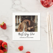 Simple Photo Modern Wedding スタンダードカクテルナプキン (インサイチュ)