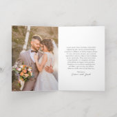 Simple Photo Modern Wedding Foil Thank You Card 箔グリーティングカード (内側レイダウン)