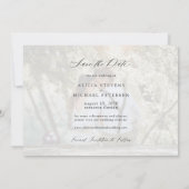 Simple photo overlay elegant script wedding セーブザデート (裏面)