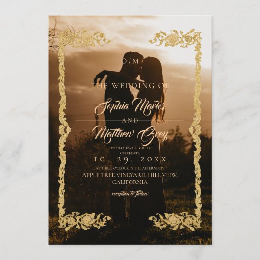 Simple Photo Overlay Wedding 招待状 (正面)