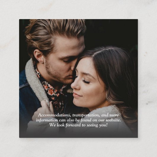 Simple Photo QR Code Wedding エンクロージャーカード (裏面)