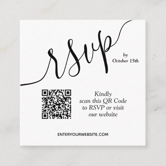 Simple Photo QR Code Wedding エンクロージャーカード (正面)