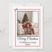 Simple Photo Red, Green, and Black Merry Christmas シーズンカード (正面)