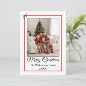 Simple Photo Red, Green, and Black Merry Christmas シーズンカード (スタンド正面)