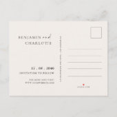 Simple Photo wedding save the date postcard 案内ポストカード (裏面)