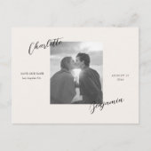 Simple Photo wedding save the date postcard 案内ポストカード (正面)