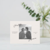 Simple Photo wedding save the date postcard 案内ポストカード (スタンド正面)