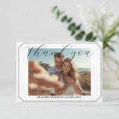 Simple Photo Wedding Thank you Card Modern Couple  サンキューカード (スタンド正面)