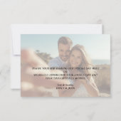 Simple Photo Wedding Thank you Card Modern Couple  サンキューカード (裏面)