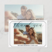 Simple Photo Wedding Thank you Card Modern Couple  招待状 (正面/裏面)