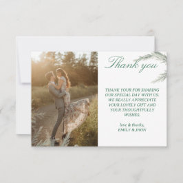 Simple Photo Wedding Thank you Card Modern Couple  招待状