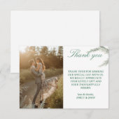 Simple Photo Wedding Thank you Card Modern Couple  招待状 (正面/裏面)
