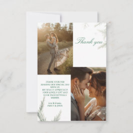 Simple Photo Wedding Thank you Card Modern Couple  招待状