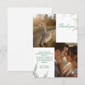 Simple Photo Wedding Thank you Card Modern Couple  招待状 (正面/裏面)
