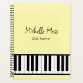 Simple Piano Pianist Music Teacher Yellow プランナー手帳 (正面)