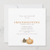 Simple Pine Cone Pumpkin Friendsgiving  招待状 (正面)