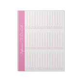 Simple Pink 8.5x11 Three Column Checklist ノートパッド (回転)