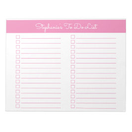 Simple Pink 8.5x11 Two Column Checklist ノートパッド
