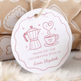 Simple Pink Baby Is Brewing Thank You フェイバータグ