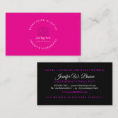 Simple Pink Black Jewelry Custom Logo 名刺 (正面/裏面)