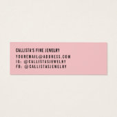 Simple Pink Black Script Earring Display Card (裏面)