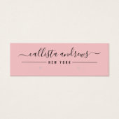 Simple Pink Black Script Earring Display Card (正面)