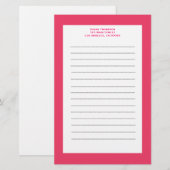 Simple pink border 便箋 (正面/裏面)