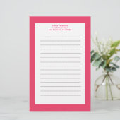 Simple pink border 便箋 (スタンド正面)
