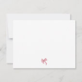 Simple Pink Bow Coquette Personalized ノートカード (裏面)