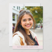 Simple Pink Bow Photo Graduation Party 招待状 (裏面)