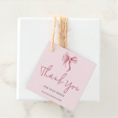 Simple Pink Bow Script Thank You Business フェイバータグ (インサイチュ)