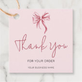 Simple Pink Bow Script Thank You Business  フェイバータグ (正面)