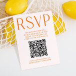 Simple Pink & Bright Orange RSVP Online QR code<br><div class="desc">Designed to coordinate with for the «Bright» Wedding Invitation Collection. To change details,  click «Details». To move the text or change the size,  font,  or color,  click «Edit using Design Tool». View the collection link on this page to see all of the matching items in this beautiful design.</div>